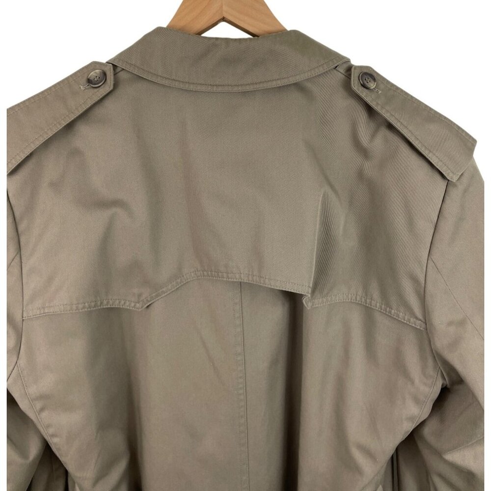 Vintage Arnie II Trench Coat Mens 44L Khaki Zip Out Lining Pockets Belted - Picture 6 of 13